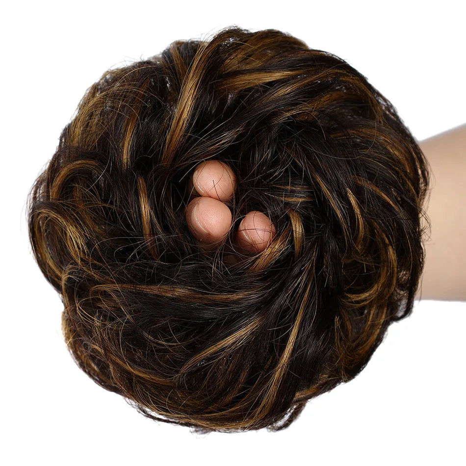 Human Hair Buns Extensions Ponytail Hairpiece Brazilian Hair Pieces Bun For Women Scrunchies Updos Donut Chignon 100% Human Hair