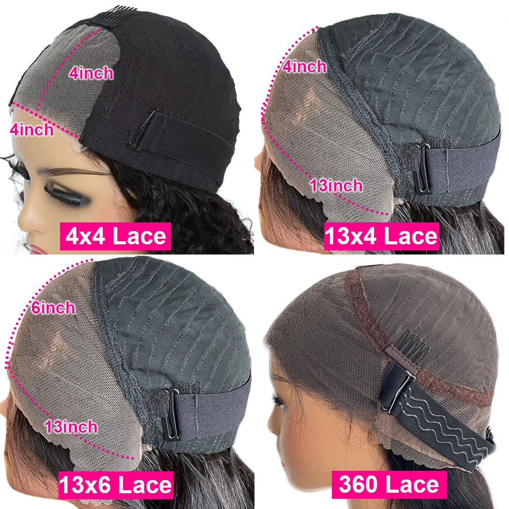Short Curly Water Wave Human Hair Bob Wigs 360 HD Lace Frontal Human Hair Remy Human Wig For Women Pre Plucked Wear Go Glueless