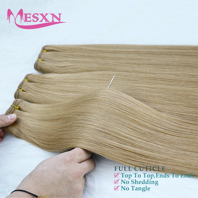 High Quality Human Hair Wefts Extensions Hair Weaves Bundles 100% Really Human Hair Straight Black Brown Blonde thick for salon