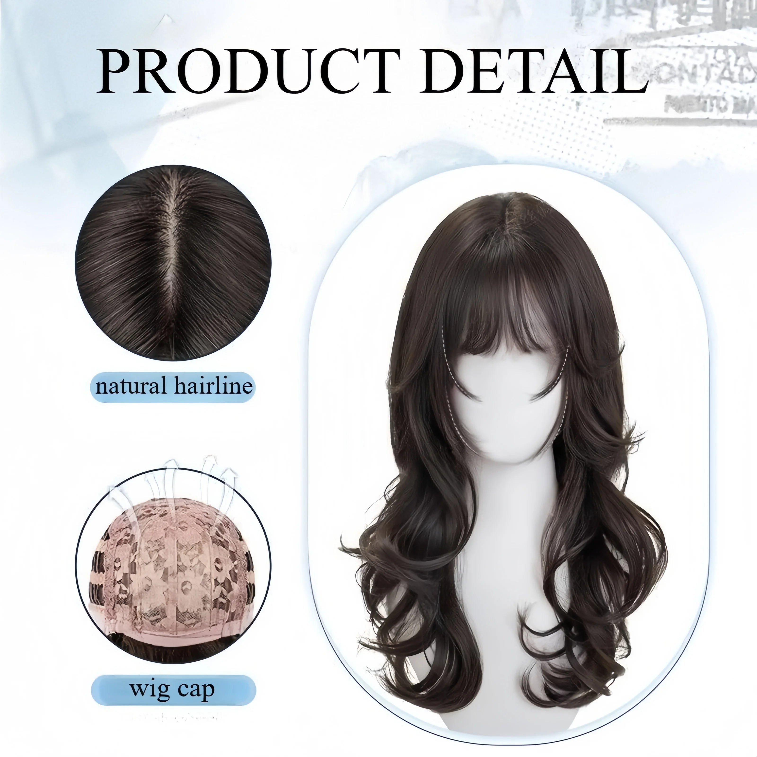 Cosplay Wig with Bangs Curly Hair Wig for Women Japanese-style Hairstyle Cute Lolita Wigs High Temperature Fibers Headband Wigs