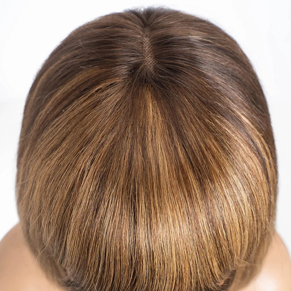 Rebecca Human Hair Wigs For Women Straight Bob Brazilian Hair Wigs Omber Blonde Brown Colored 3x1 Part Lace Wigs Real Woman Wigs