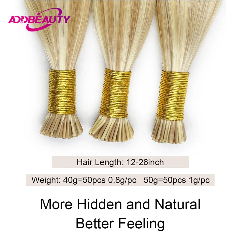 Straight Human Hair Extensions ITIP Human Fusion Hair 100% Real Brazilian Human Hair 50 Strands Keratin Capsule Natural Hair