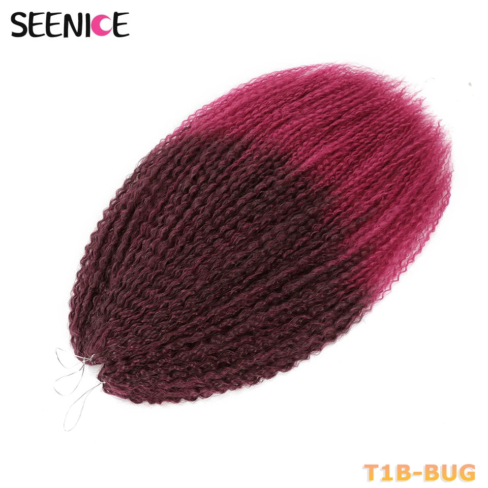 Brazilian Braids Synthetic Crochet Hair Afro Curls Braiding Hair Extensions For Women African Braided Kinky Curly Hair OmbrePink