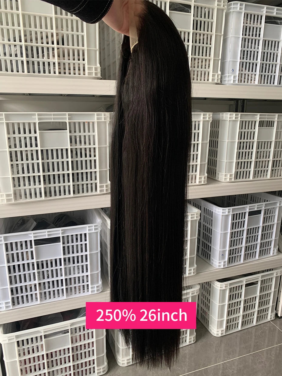 26 inch 13x4 13x6 Lace Front Wig Human Hair Vietnamese Silky Bone Straight Bob Wig Lace Closure Human Hair Frontal Wig for Woman