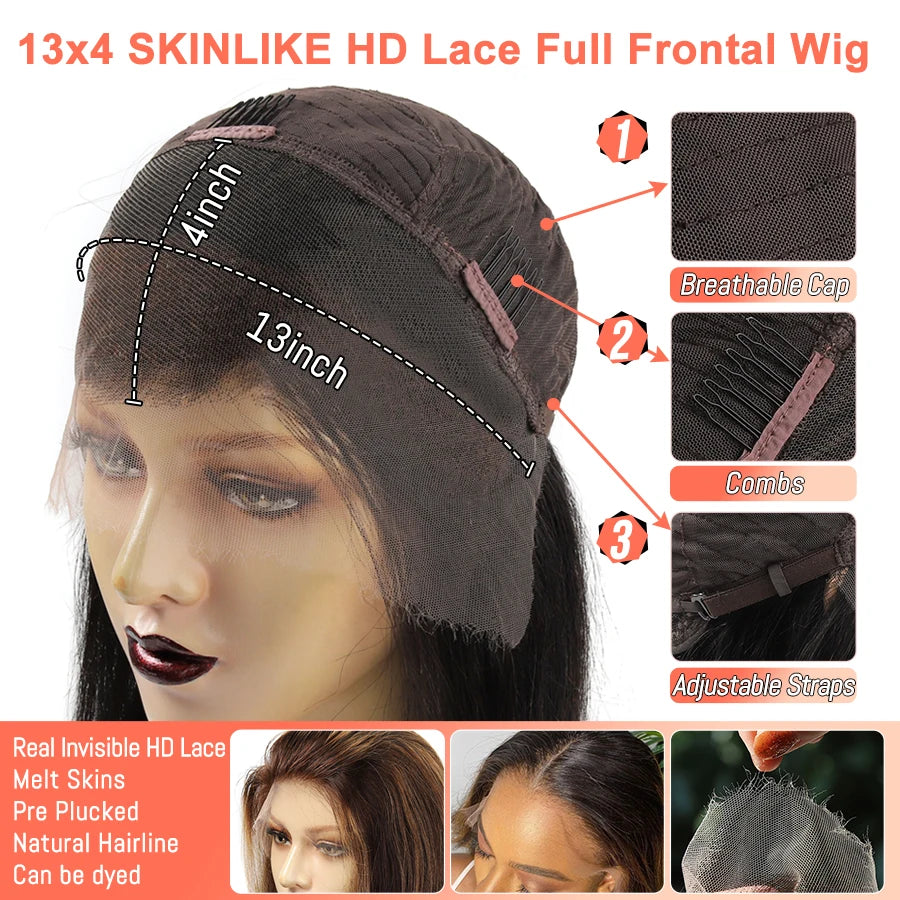 Skinlike 13x4 HD Lace Frontal Wig Pre plucked Curly Short Pixie Cut Human Hair Wig Brazilian Hair Wigs For Women Melt Skin Remy