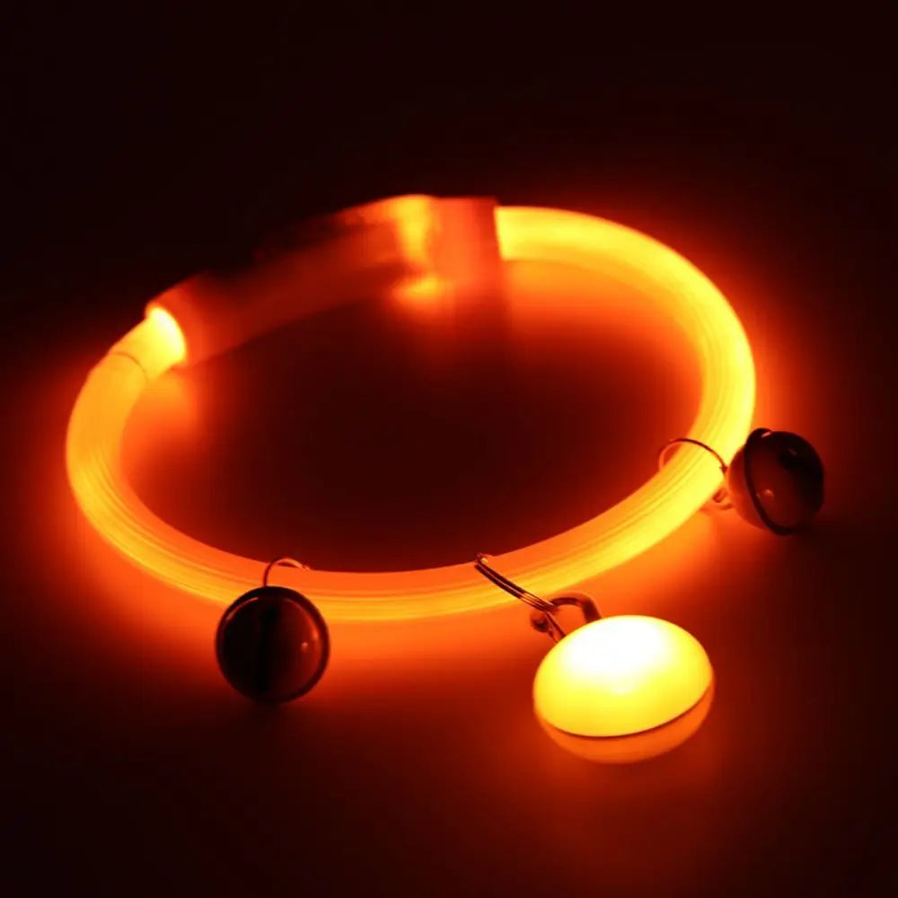 Adjustable Size LED Dog Collar Multi-Color Light Detachable Pendant Luminous Dog Collar Bright LED PVC Material Pet Light Collar