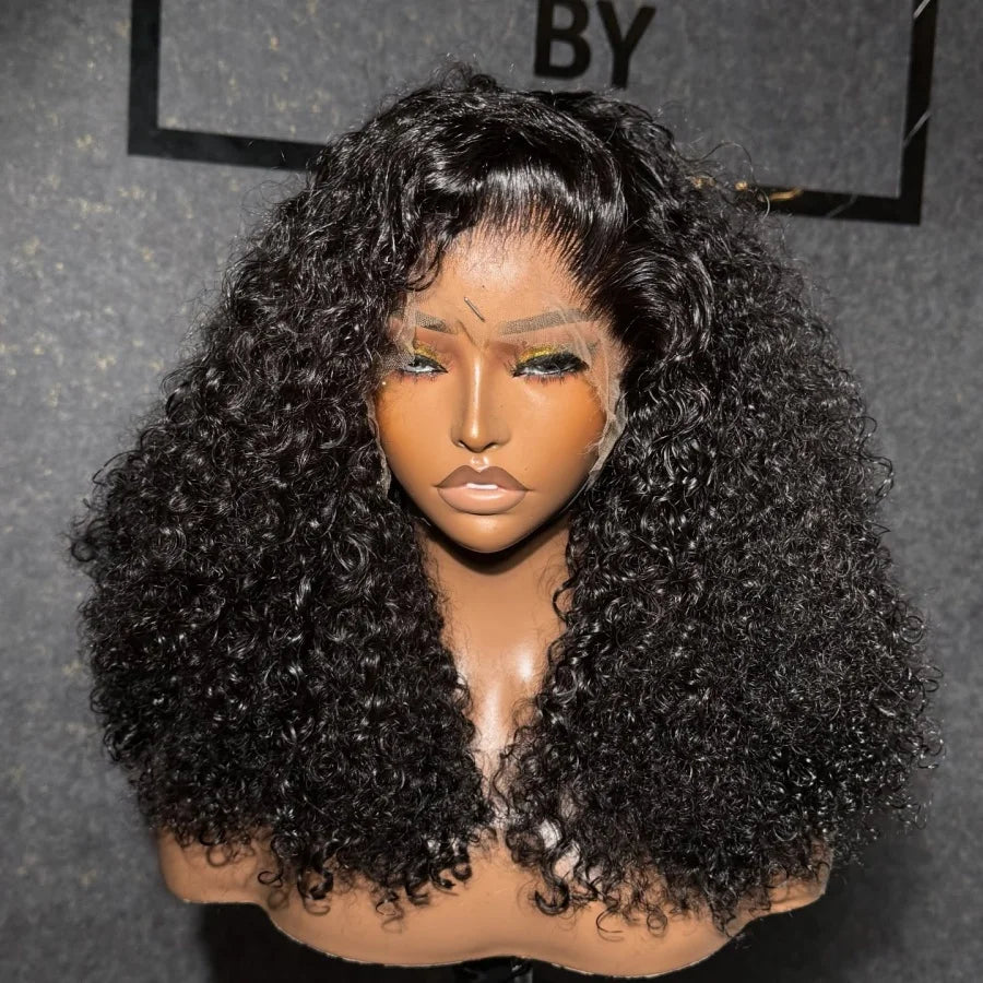 200% Short Curly Bob Wig 16 Inch Lace Frontal Wig Human Hair Deep Curly 13x4 HD Transparent Lace Frontal Wigs Pre Plucked