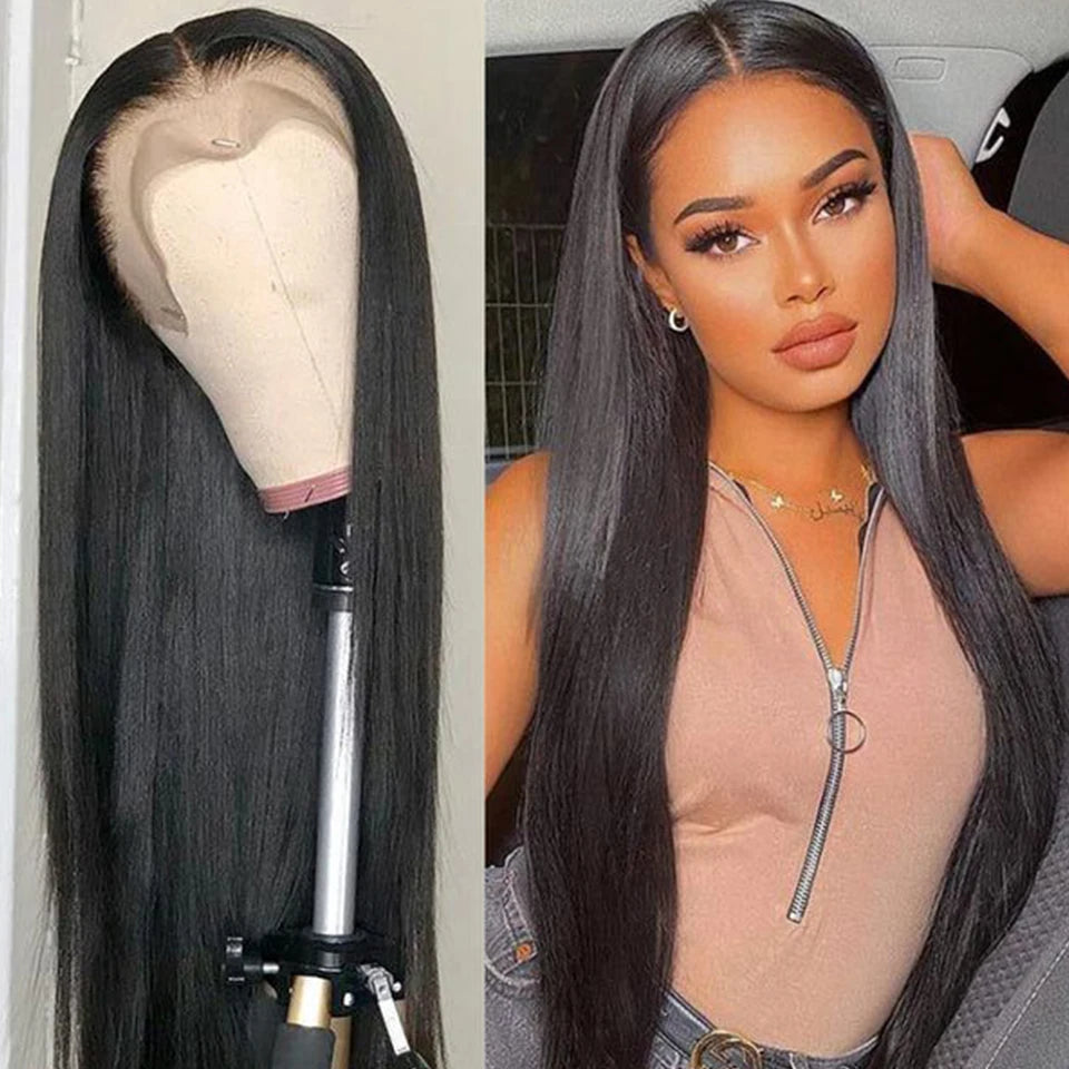 Malaysia Remy Silky Straight 13*5*2 T Lace Human Hair Wigs For Black Women Straight Transparent Human Hair Lace Front Wigs
