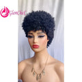 200% Density Short Curly Human Hair Full Machine Wigs For black Women Fashion 8inch Short Curl Wig High Quality Natural Color