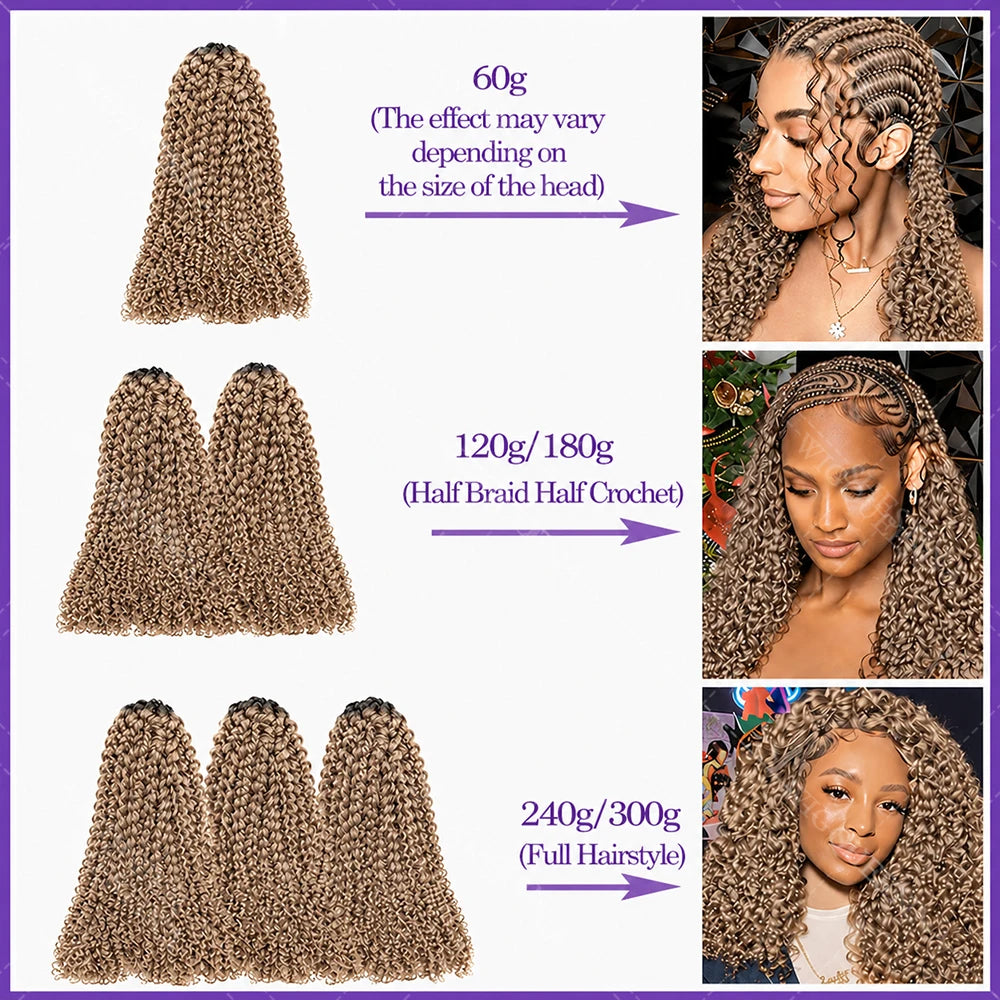 Curly Feather Miracle Knots Crochet Braid Human Hair #27 Blonde Knotless Small Spirals Curly Crochet Hair Extensions For Braids
