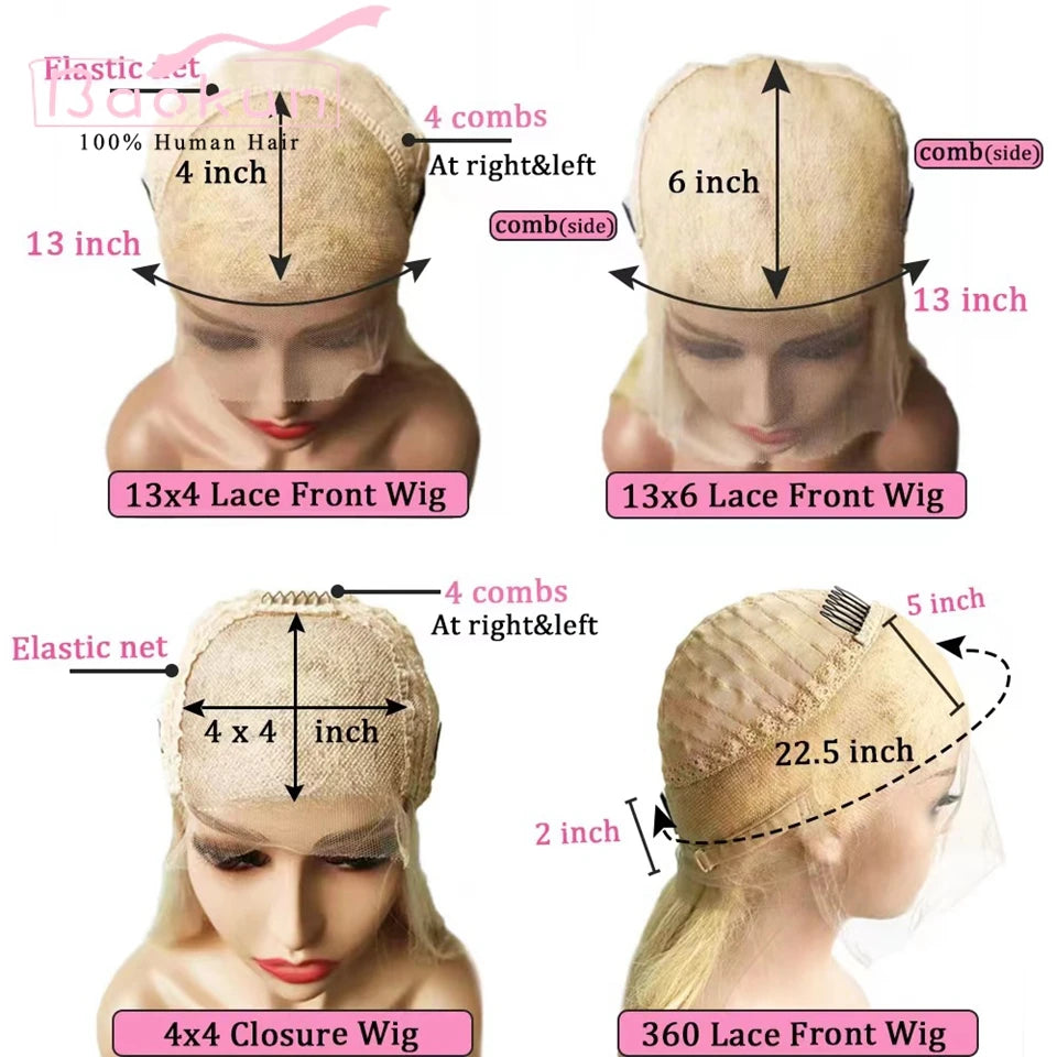 13x6 Hd Lace Frontal Wig 360 Ash Blonde Highlight Wig Human Hair Pre Plucked 13x4 Straight Lace Front Human Hair Wigs For Women