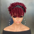 Remy Human Hair Machine Made Headband Wig with Short Black Hair Afro Curly Wigs for Black Women