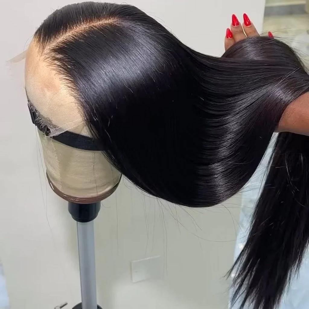 300% 13x6 HD Lace Frontal Wig 100% Raw Human Hair Straight Lace Front Wig 30 36 Inch 5x5 HD Lace Glueless Wig No Glue Human Hair