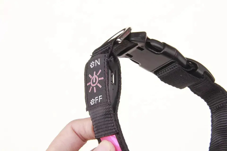 LED Luminous Dog Collar Adjustable Flashing USB Charging Glowing Collar Night Light Harness For Big Medium Small Dogs Pet Items