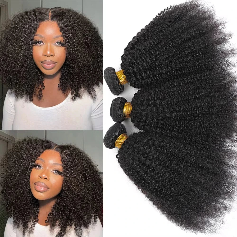 Brazilian Human Hair Bundles Afro Kinky Curly Bundles Isee Hair Weaveing Remy Hair Extension For Women 1 2 3 Pcs Natural Color