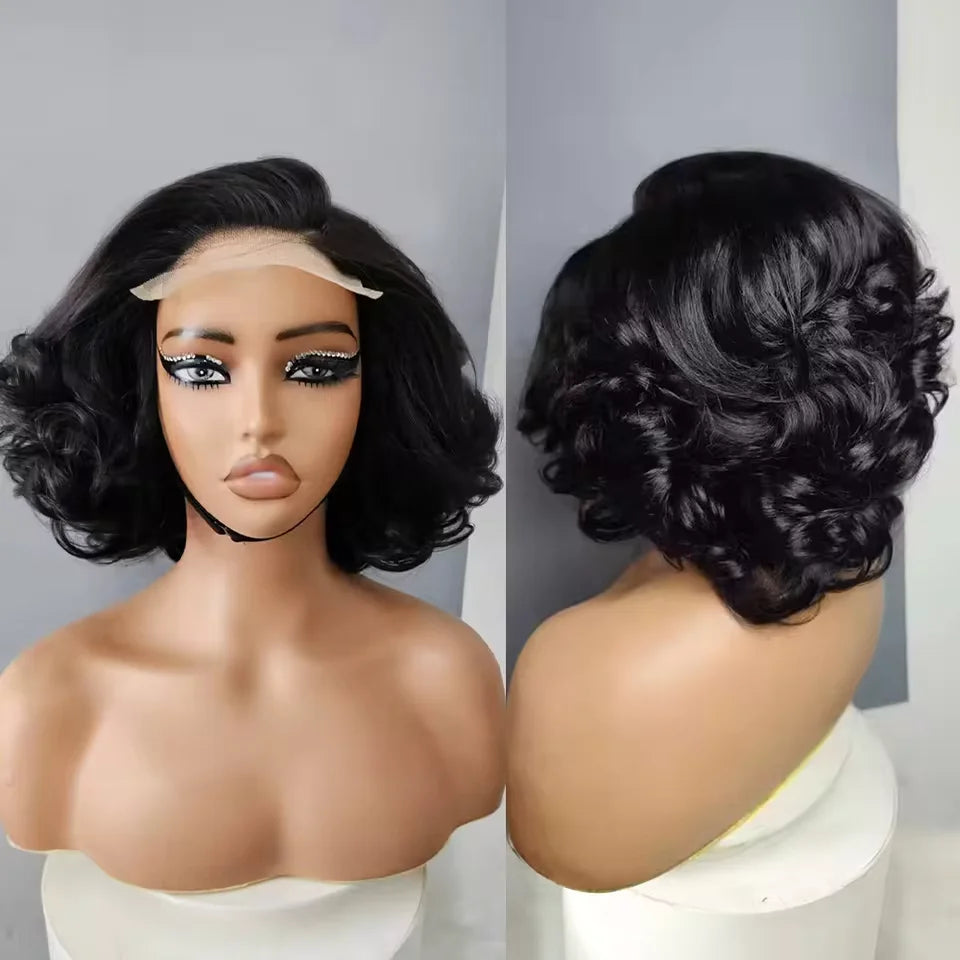 Super High Density Wig Egg Curly 4x4 Lace Closure Bob Wig 100% Human Hair Natural Color Bob Wigs For Black Women Wigs BPHW
