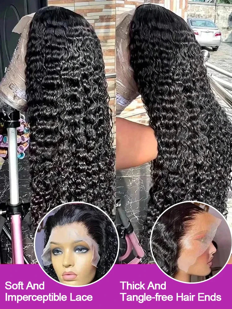 100% Human Hair Kinky Curly Jerry Curly Human Hair Wig 13x4 13x6 HD Lace Frontal Wig 4x4 360 Brazilian 300% Density 40 Inch Wigs