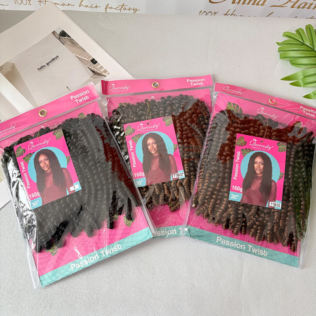 High Quality Human-Like Passion Twist Braiding Hair 30Inch Synthetic Hair Extensions Realistic Shine  for Women Beauty