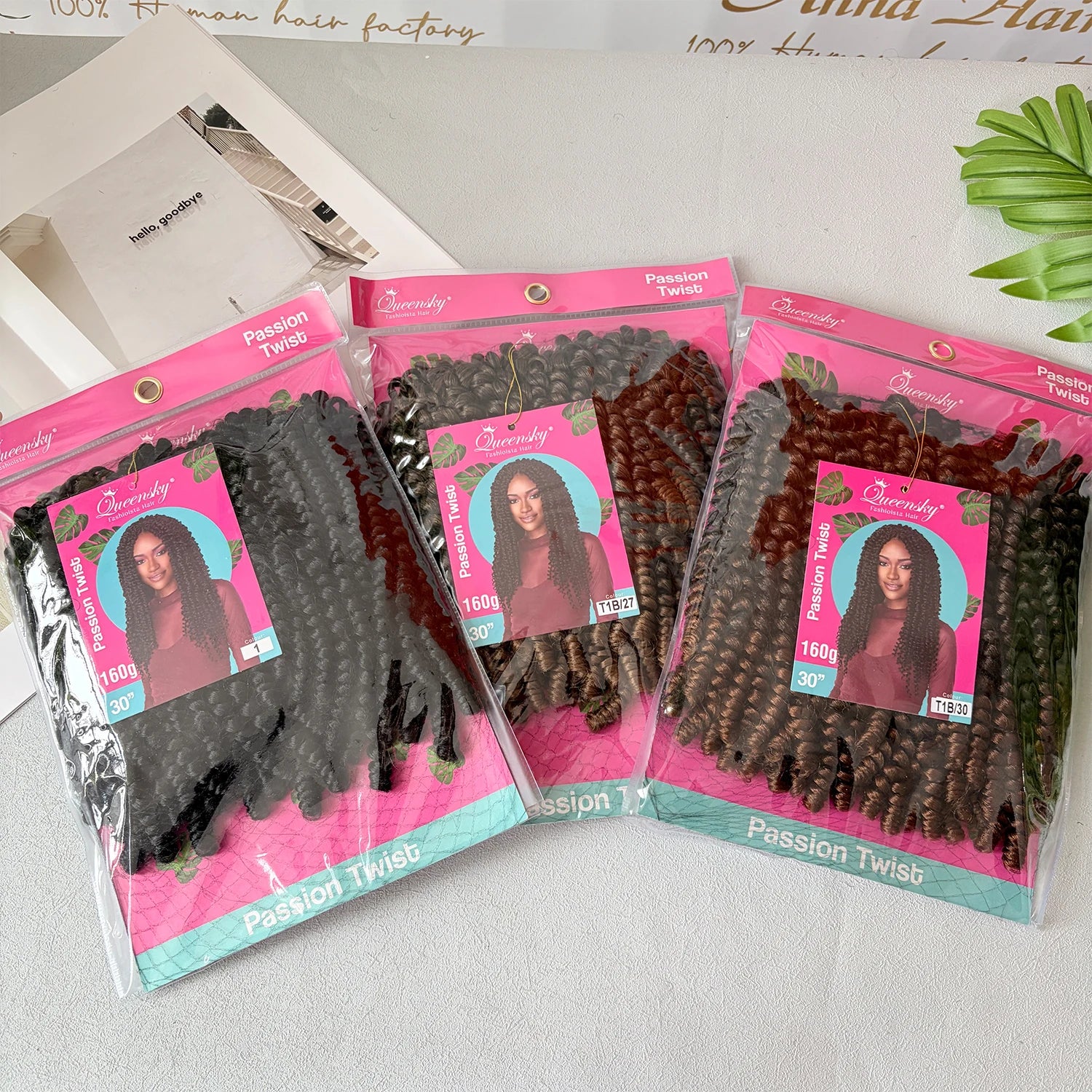 High Quality Human-Like Passion Twist Braiding Hair 30Inch Synthetic Hair Extensions Realistic Shine  for Women Beauty