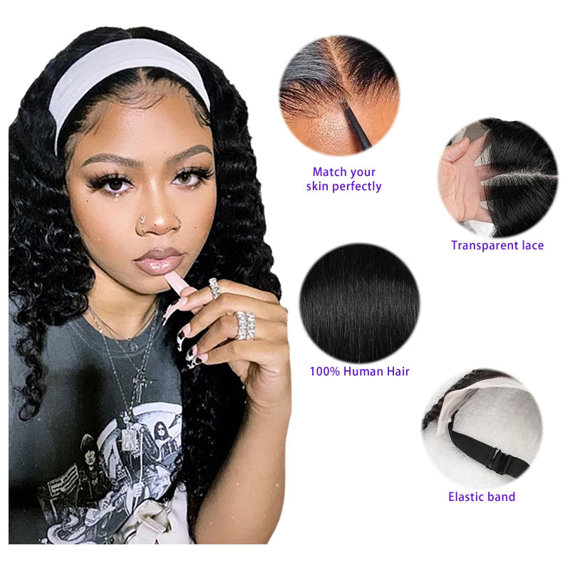 10inches 13x4inch Lace Front plait wig black Gele frontal Wig 100% Human Hair with Baby Hair Wig for Women