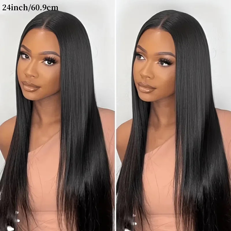 Wear And Go Glueless Human Hair Wigs Pre Plucked Brazilian Straight Lace Frontal Human Hair Wigs For Women Ready To Wear