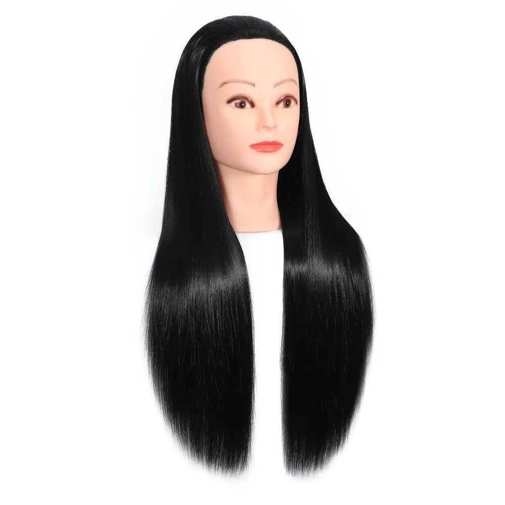Synthetic Adult Manikin Head Creative Straight Long Hair Training Head Head Model Natural Hairstyle Manikin Head Barbershop
