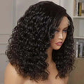 Water Wave Bob Brazilian Wig Frontal Lace Wig 180% Pre-Plucked Natural Wave Wear Curly Lace Frontal Human Hair Wigs For Women