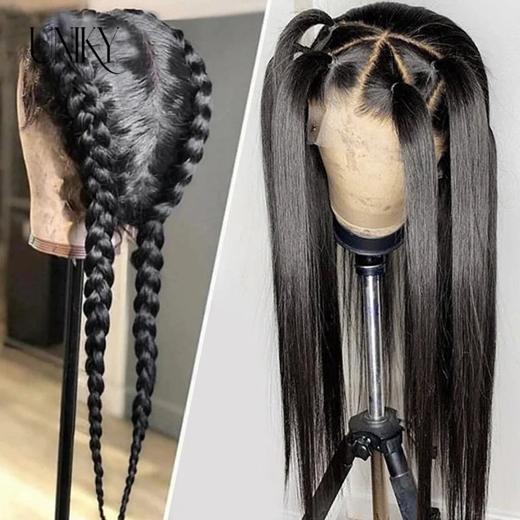 Full Lace Wigs Human Hair Pre Plucked Brazilian Remy Hair Wigs For Women Bone Straight Human Hair Wigs HD Transparent Lace Wigs