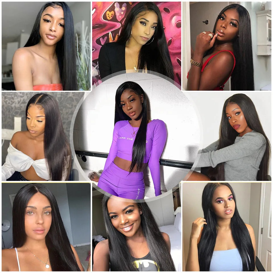Peruvian Human Hair Straight Bundles Weave Natural Color 1/2/3/4 Bundles Deal 8-30 Inch Bundle Hair Extensions For Black Women