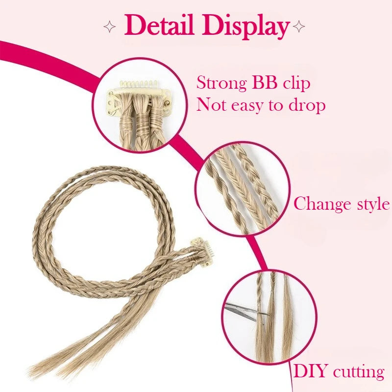 Braid Hair Extension 22inch Long Hair Extensions Clip in Braids Hair Extensions for Women Soft Synthetic Hairpieces Boxing Braid