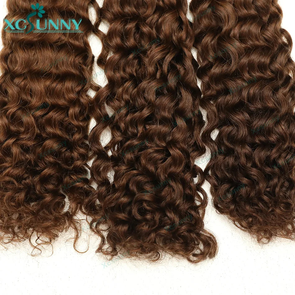 Boho Braids Human Hair Extensions Bundles Bulk Human Hair For Braiding Curly Loose Deep Color 4 27 30 Double Drawn Wholesale