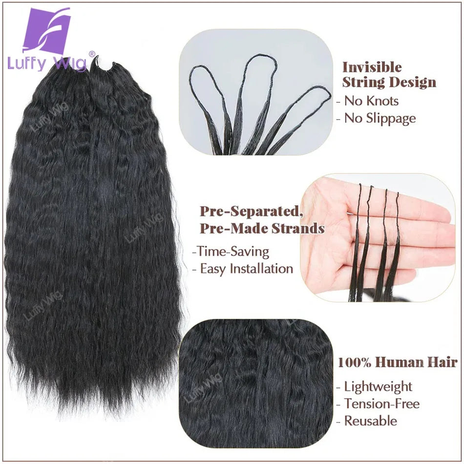 Wet and Wavy Human Hair Crochet Braids Extensions Pre Separated Burmese Remy Hair Bundles With Loop Knotless For Braiding