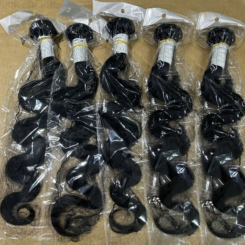 14A Body Wave Bundles Human Hair Brazilian Hair Weave Bundles Natural Black Human Hair Extensions 3 4 PCS Bundles For Women
