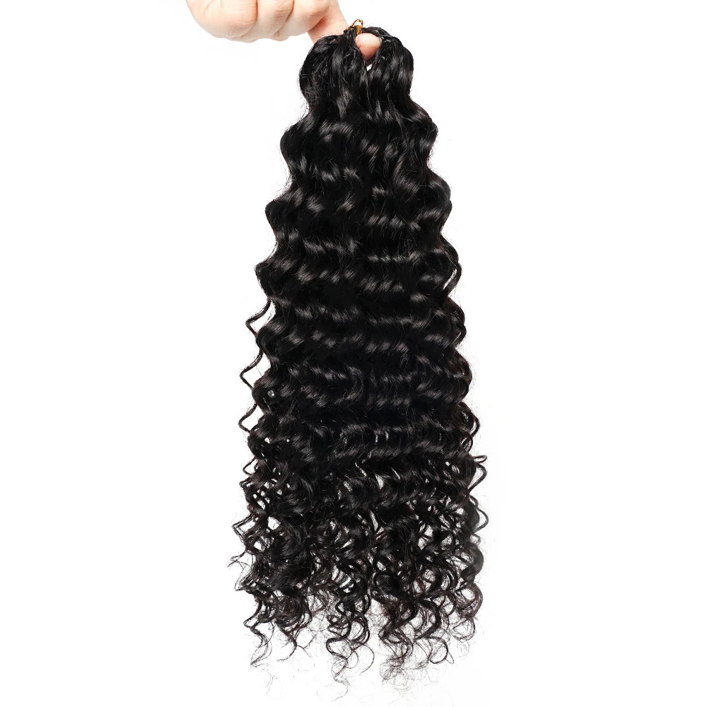#613 Miracle Knots Crochet 100% Human Hair Deep Wave Bulk Braiding Hair for Bora Boho Braids Blonde Color Highlight Wavy Bundles