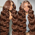 220% Density 36 Inches Chocolate Brown Body Wave 13x6 Lace Front Human Hair Wigs 13x4 Lace Frontal Wig Brazilian Remy Hair Wig