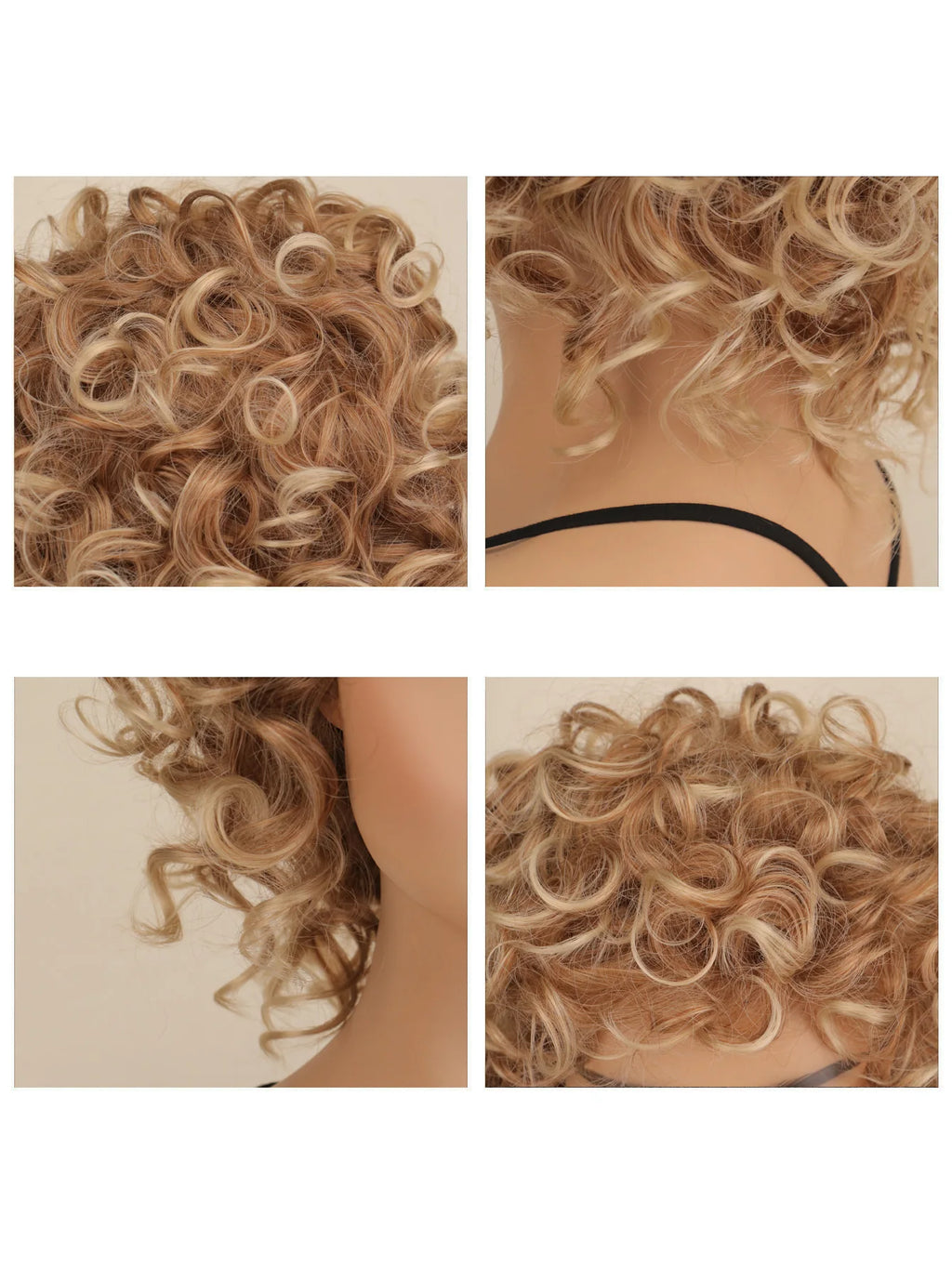 Short Curly Blonde Wigs for Women Bleach Blonde Wavy Wig with Synthetic Hair Golden Curly Natural Wig for Cosplay Halloween Dail