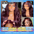 Pre Everything 13x6 HD Lace Front Wig 99J Burgundy Glueless Pre Cut Lace Body Wave Wigs Human Hair Wigs Brazilian Hair For Women