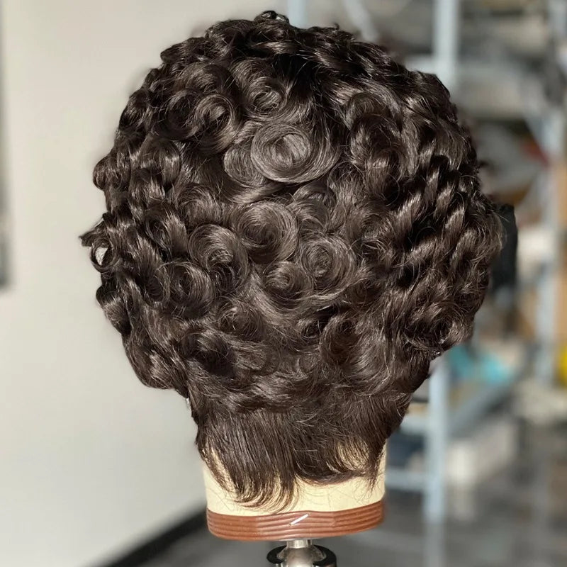 High Quality 13x4 Lace Front Curly Natural Color/#99j Human Hair Wig Brazilian Virgin Remy 180% Density Suitable for Daily Wear