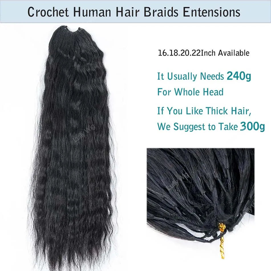 Wet and Wavy Human Hair Crochet Braids Extensions Pre Separated Burmese Remy Hair Bundles With Loop Knotless For Braiding