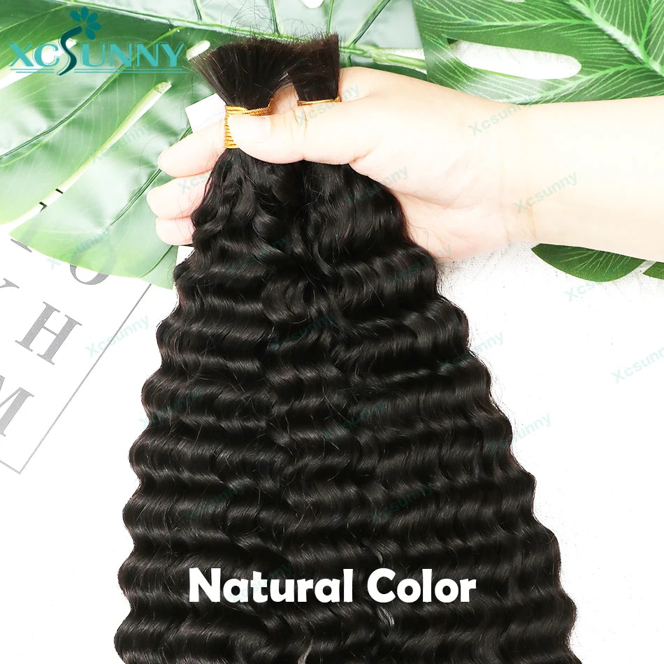 Boho Braids Human Hair Extensions Bundles Bulk Human Hair For Braiding Curly Loose Deep Color 4 27 30 Double Drawn Wholesale