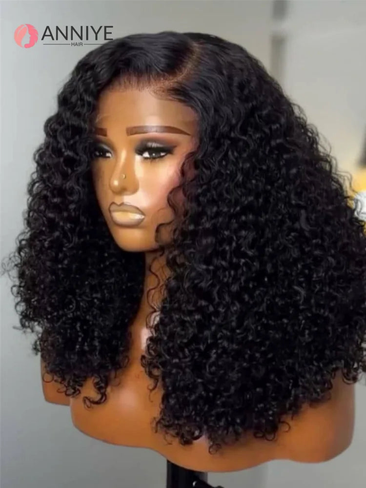 Super High Density Wig KInky Curly 5x5 Lace Closure Wig For Black Women Brazilian Wigs 100% Human Hair Bob Wigs ANNIYE Hair