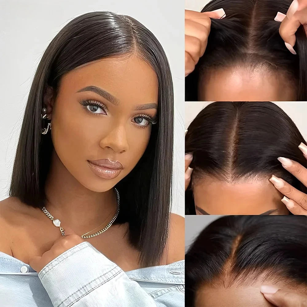 2026 New 250% Density Glueless Wear And Go Bob Wig 4x4 Lace Closure Straight Human Hair Wigs Ready To Go For Women Daily Wear