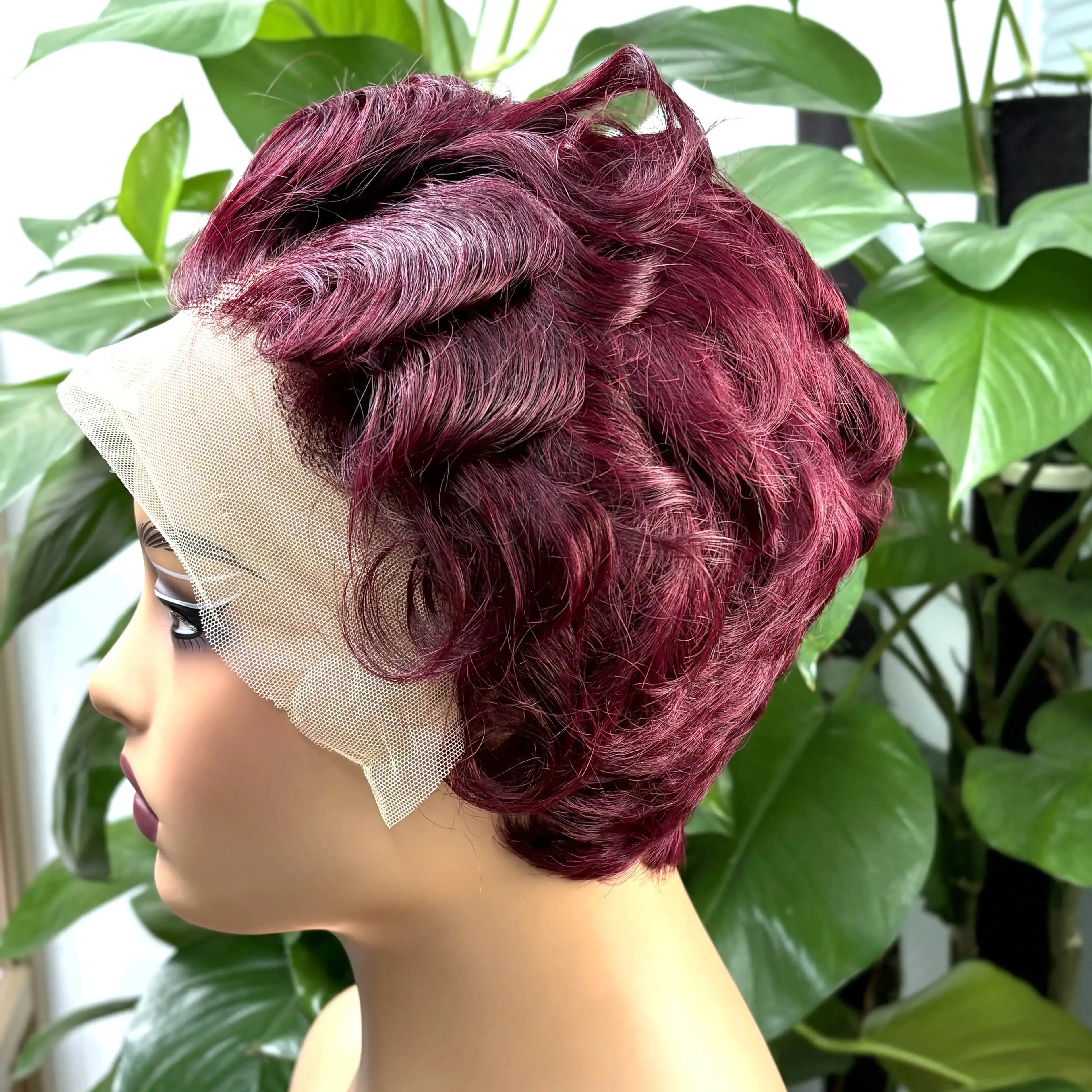 Brazilian Remy Deep Wave Pixie Cut Wig 13x4 Lace Front Pre Plucked Hairline Wavy Style 100 Human Hair For Black Women Daily Wear