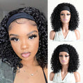 16 Inch Headband Synthetic Natural Kinky Curly Black Brown Wigs For Black Women Daily Party Use Heat Resistant Fake Hair