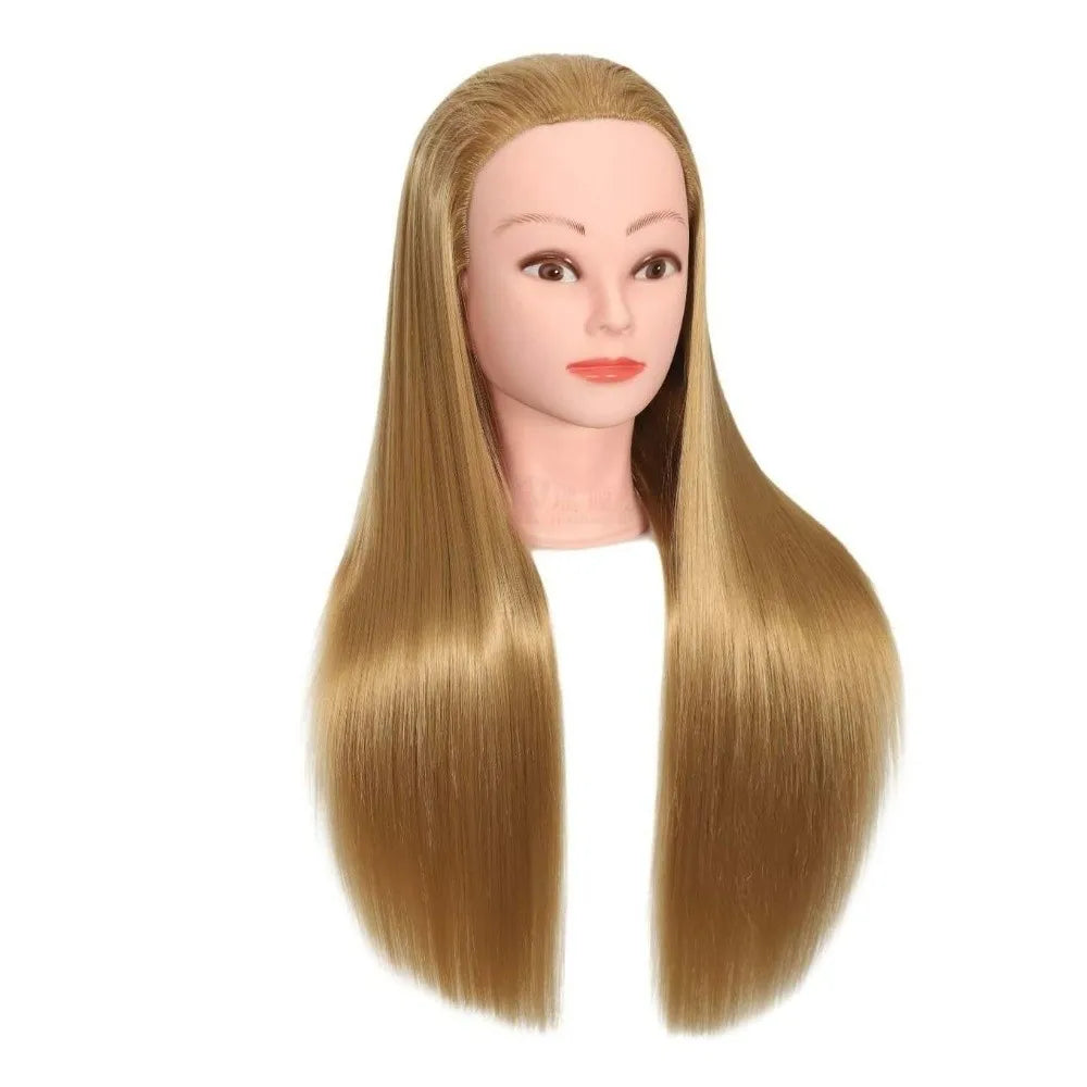 Synthetic Adult Manikin Head Creative Straight Long Hair Training Head Head Model Natural Hairstyle Manikin Head Barbershop