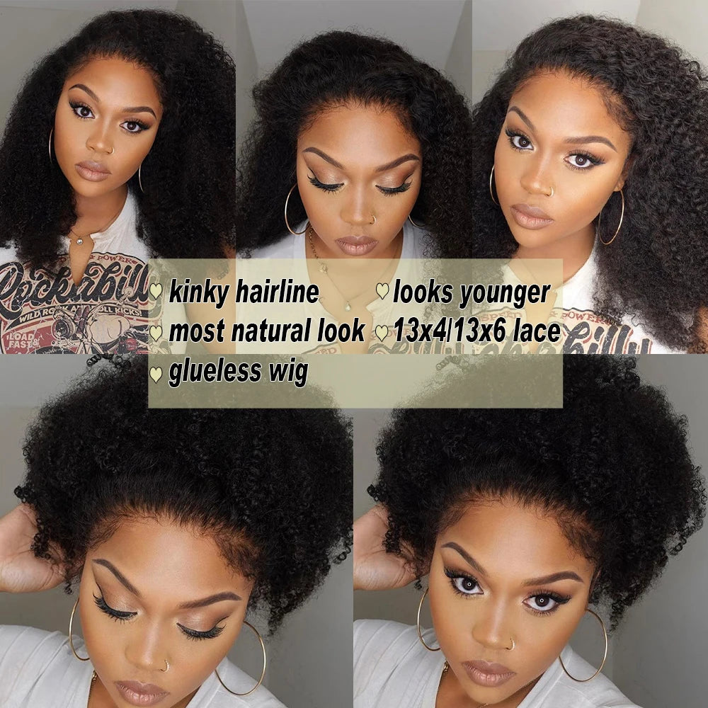4C Hairline Edge Baby Hair Curly Bob Wig 13x4 Lace Front Human Hair Wigs For Women Remy Branzilian 4x4 Lace Closure Wigs 250%