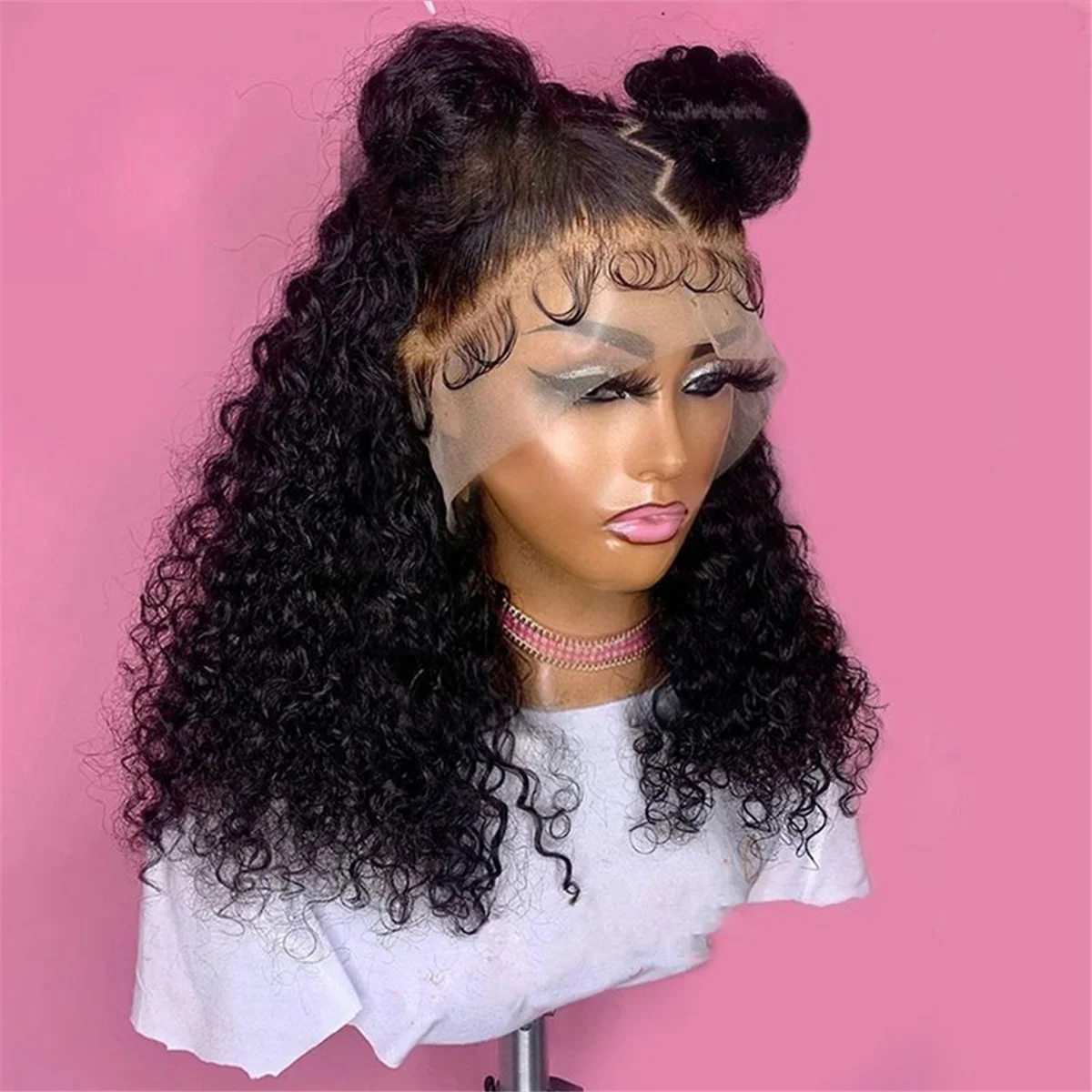 AB51 Short Curly Wig Curly Lace Front Wig Women Pre-Pulled Brazilian Curls Lace Front Wig