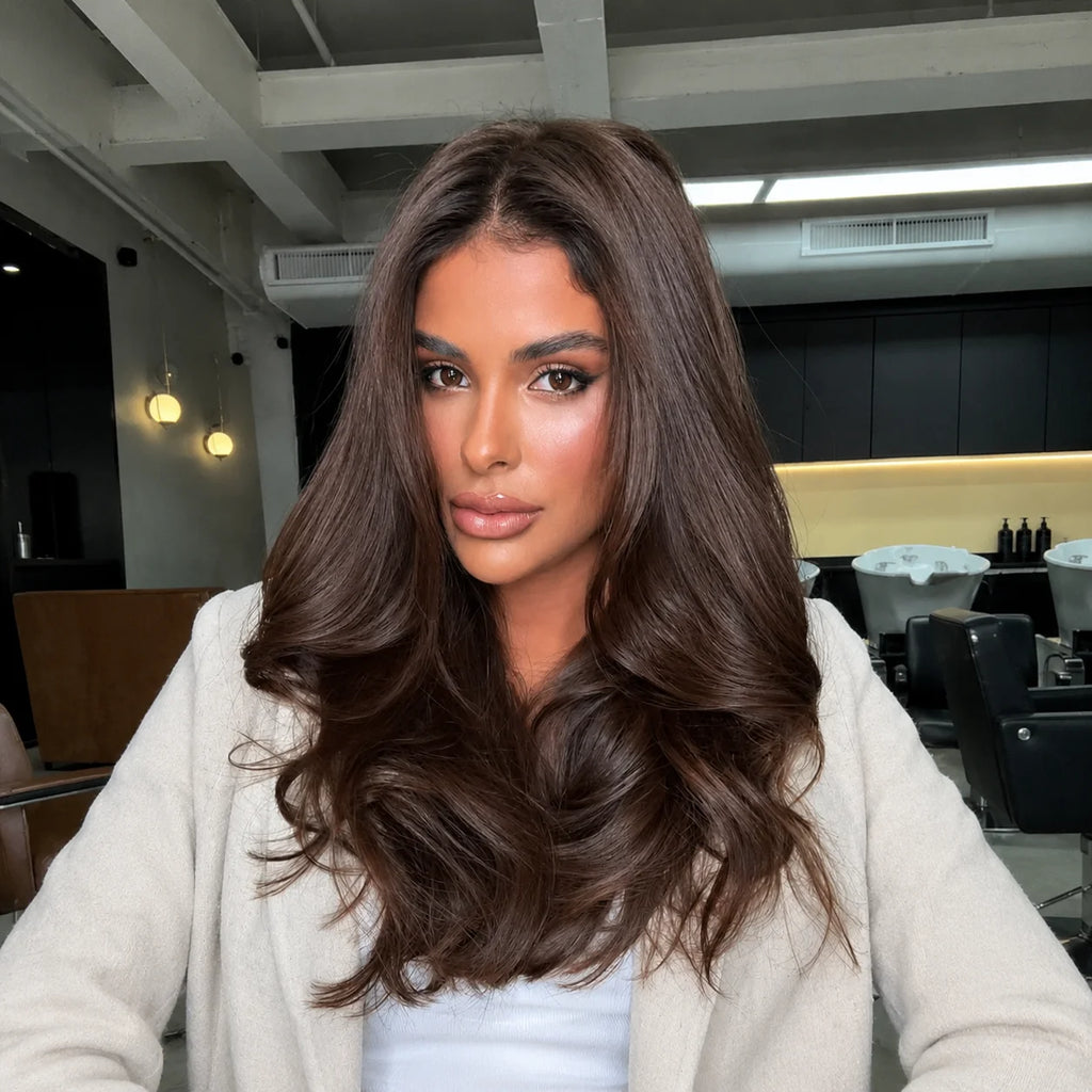 24' Wavy Real Original 100% Human Hair Wig 15x15cm Silk Base PU Frontal Natural Hairline Look Women's Realistic Scalp Wig