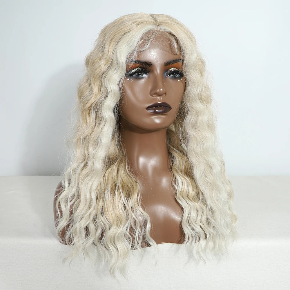 20 Inch Synthetic Lace Front Wig Blonde Brown Curly Lace Part Lace Wig For Women Lace Front Wig Cosplay Wig