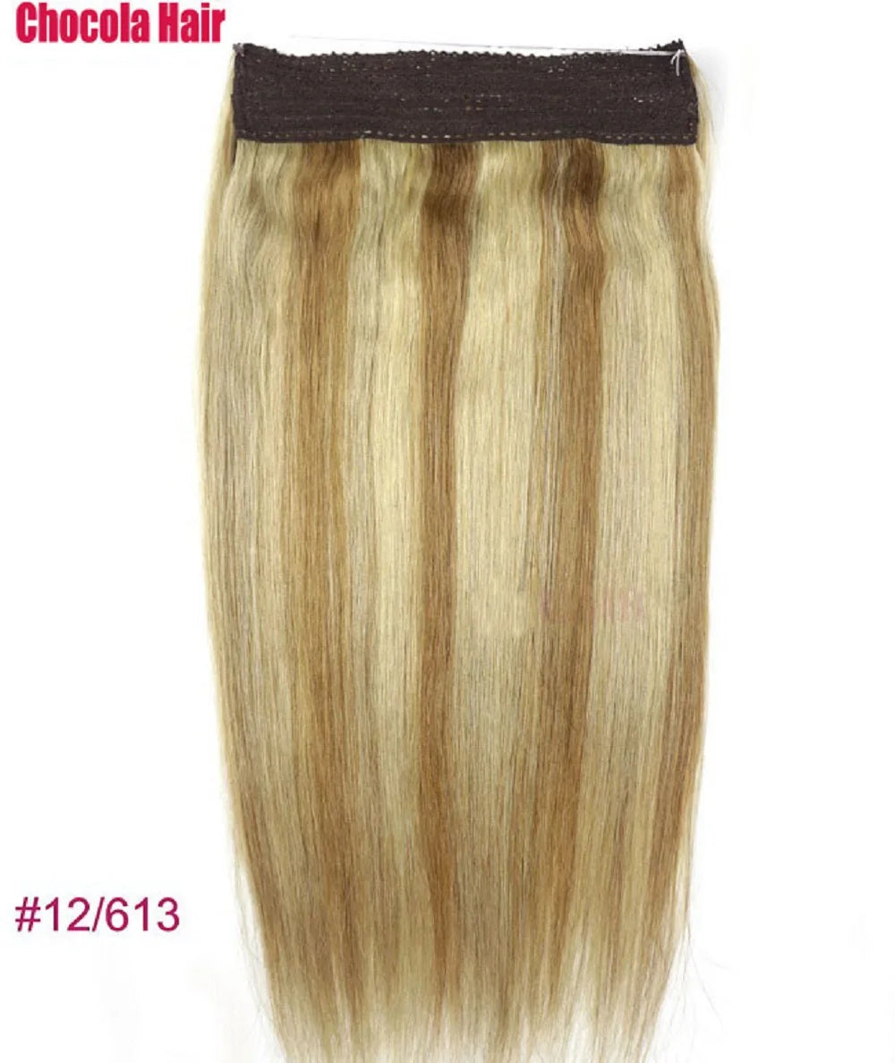 Halo Hair Extensions Human Hair Wire Human Hair Natural Straight Hairpiece  Hair Extension Invisible Fish Line